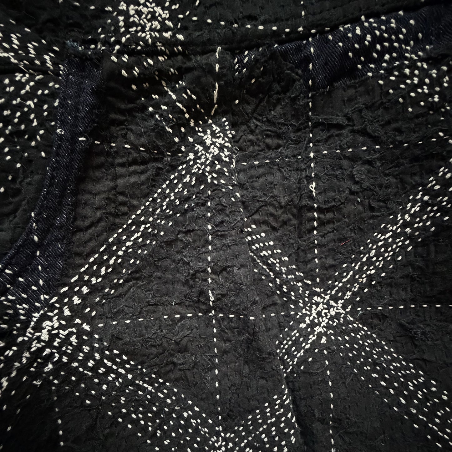 Boro Sashiko Distressed Denim Trucker Jacket - XL