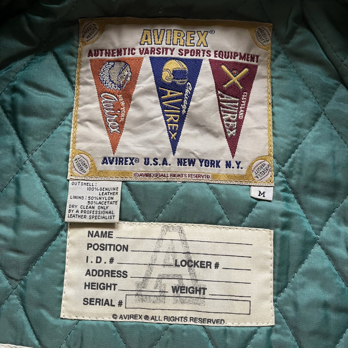 Avirex 'Alaskan Wild Bears' Leather Varsity Jacket - M