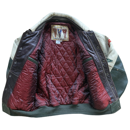 Avirex 'North West Wild Bears' Leather Varsity Jacket - S