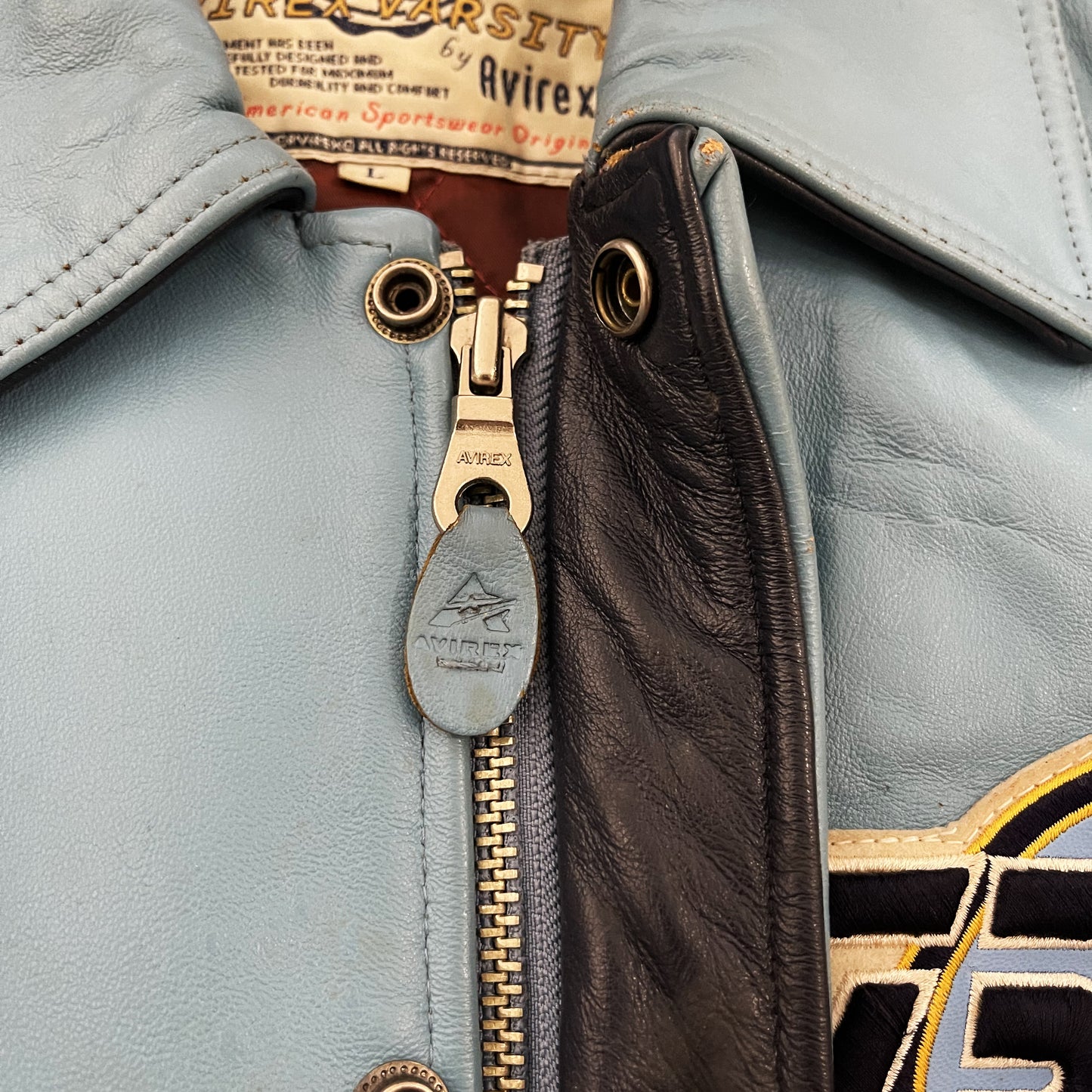 Avirex New York Leather Varsity Jacket - L