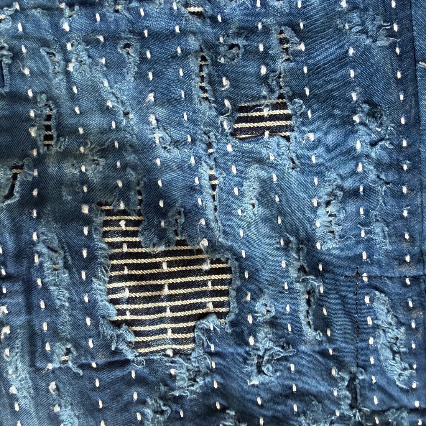 Japanese Boro Denim Work Chore Jacket - M