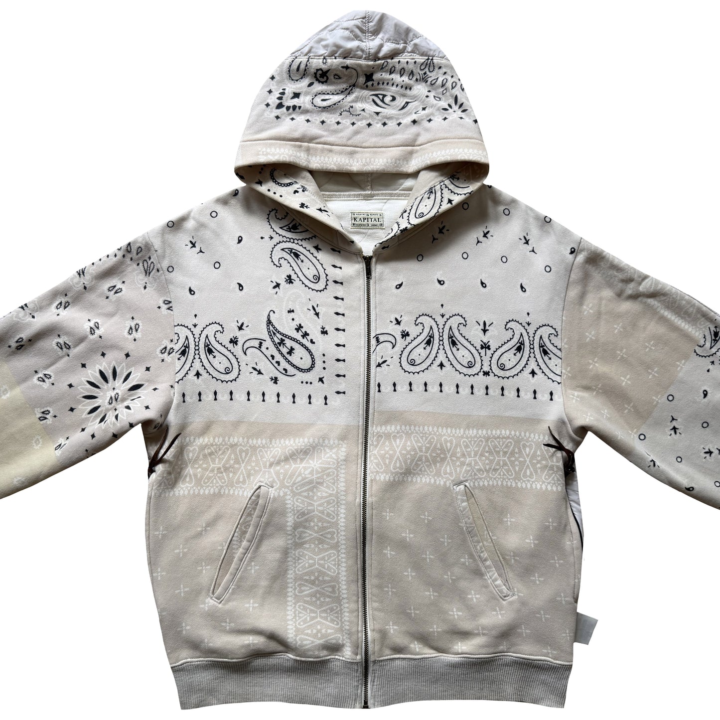 Kapital Bandana Quilted Shell Hoodie - L
