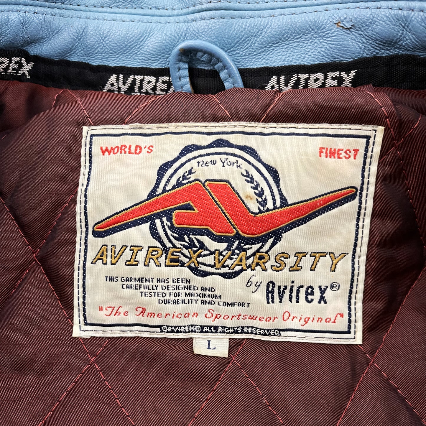Avirex New York Leather Varsity Jacket - L