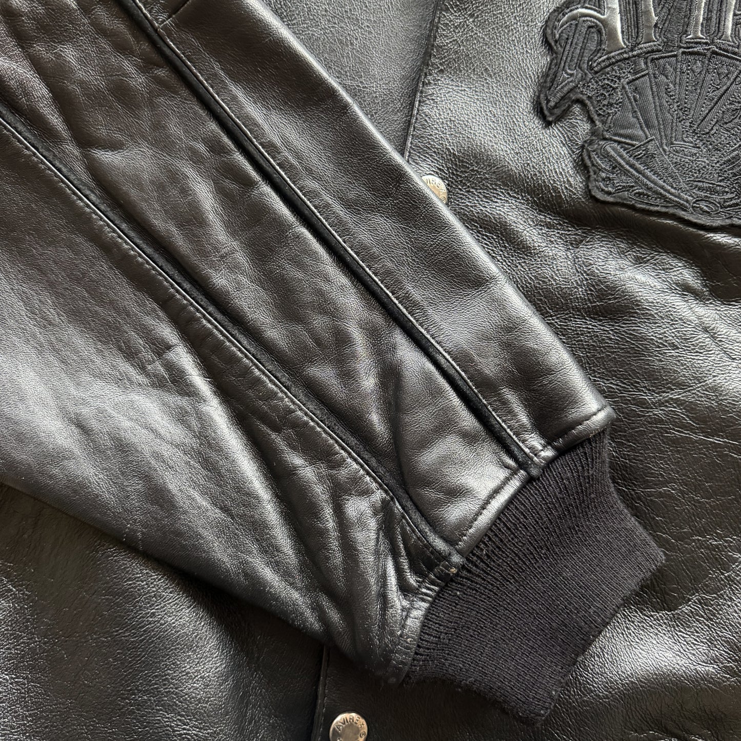 Avirex 'Royal Flush' Leather Varsity Jacket - L