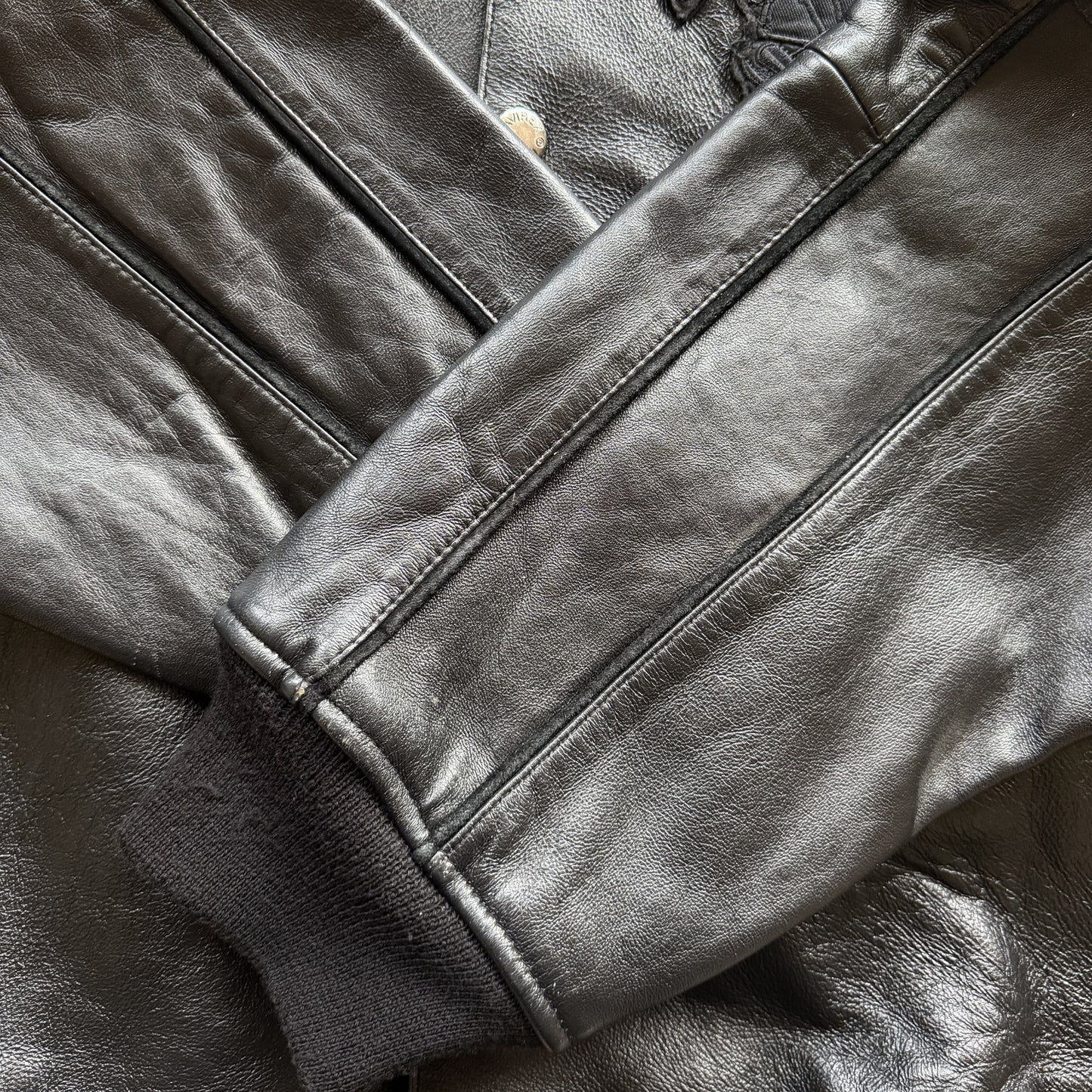 Avirex 'Royal Flush' Leather Varsity Jacket - L