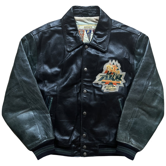 Avirex 'Oridian Warrior' Leather Varsity Jacket - M