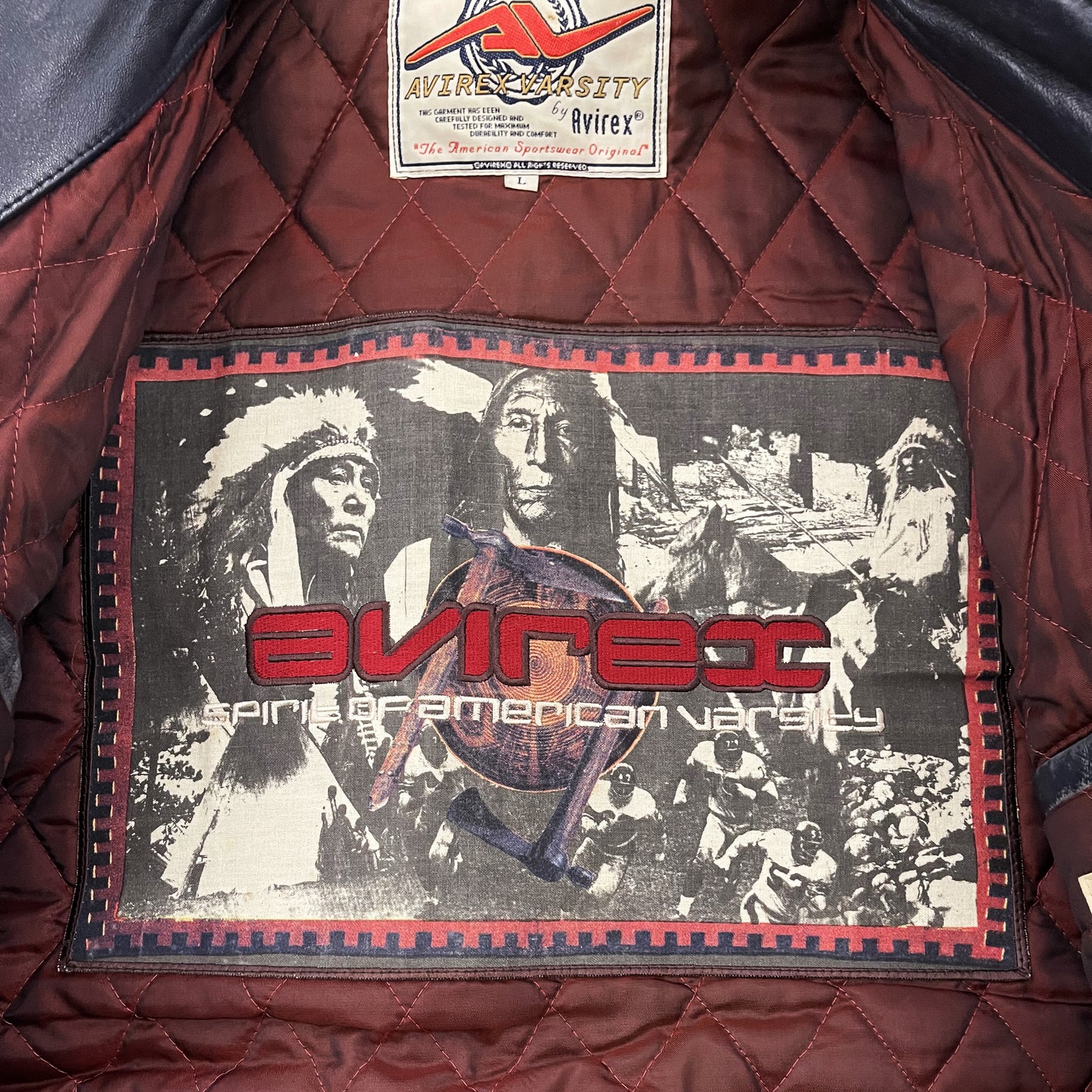 Avirex New York Leather Varsity Jacket - L