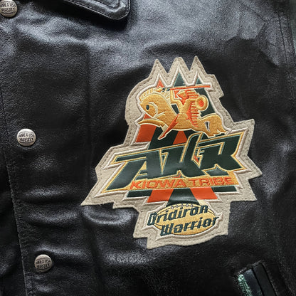 Avirex 'Oridian Warrior' Leather Varsity Jacket - M
