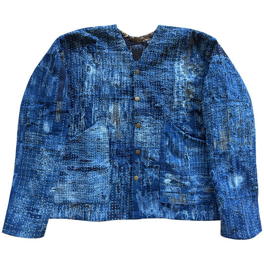 Japanese Boro Denim Work Chore Jacket - M