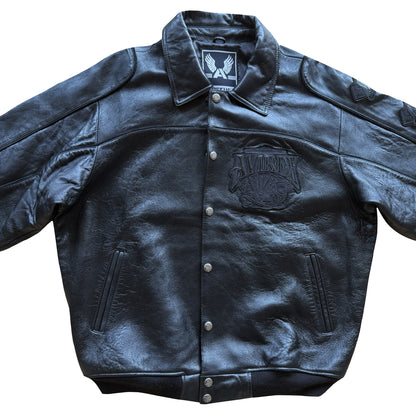 Avirex 'Royal Flush' Leather Varsity Jacket - L
