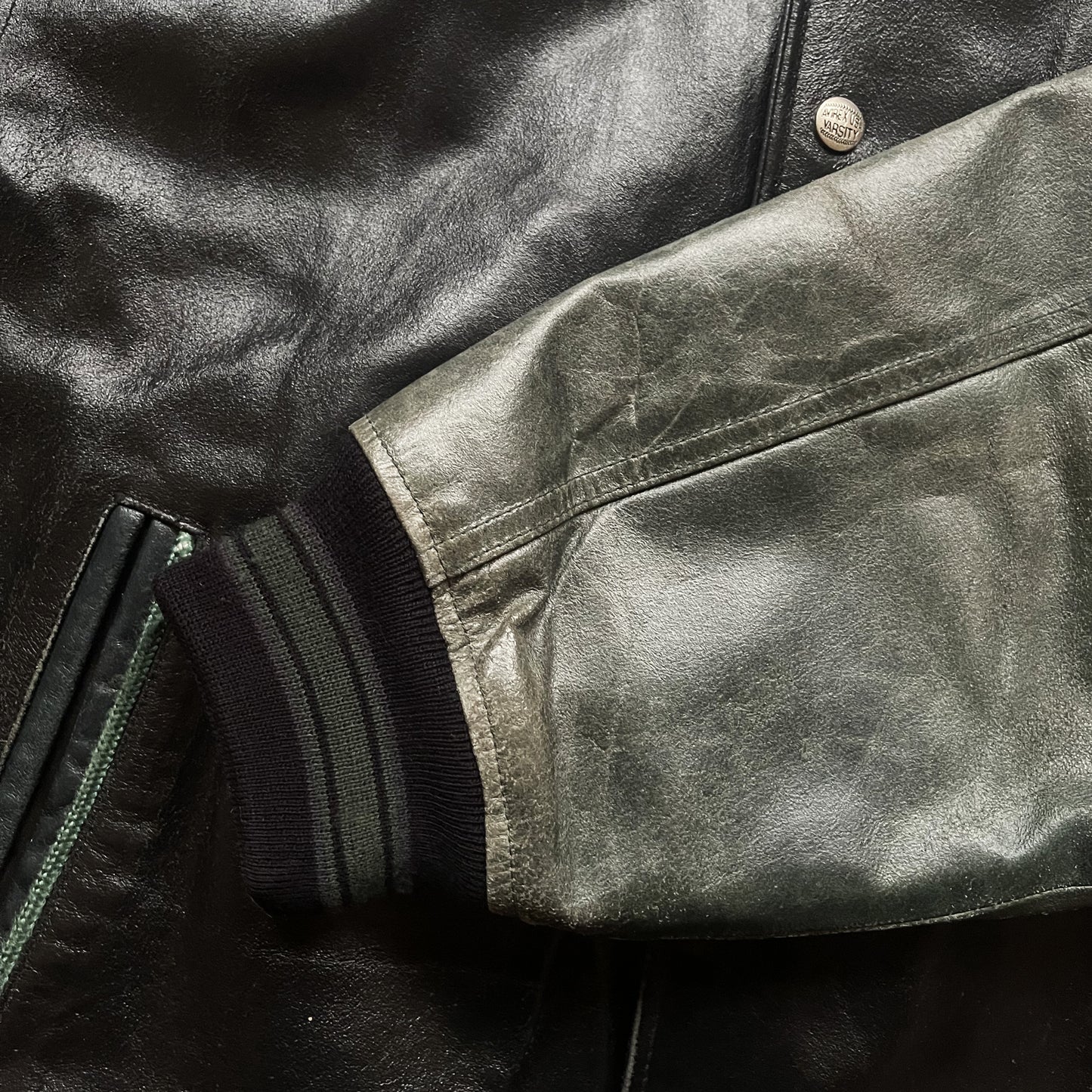 Avirex 'Oridian Warrior' Leather Varsity Jacket - M