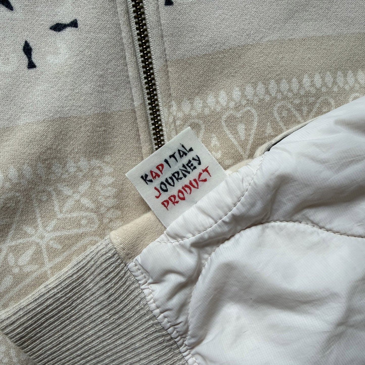 Kapital Bandana Quilted Shell Hoodie - L