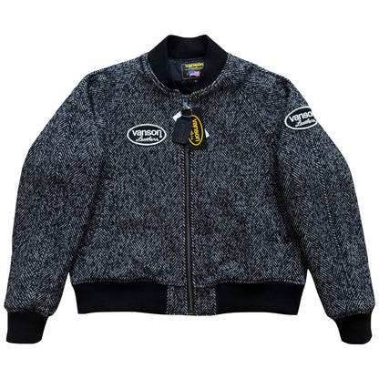 Vanson Leathers Tweed Wool Bomber Jacket - M