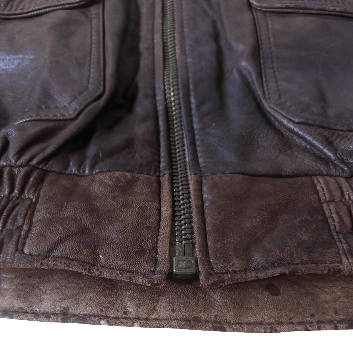 Avirex G-1 80's Leather Lambskin Flight Jacket Boa Collar - M