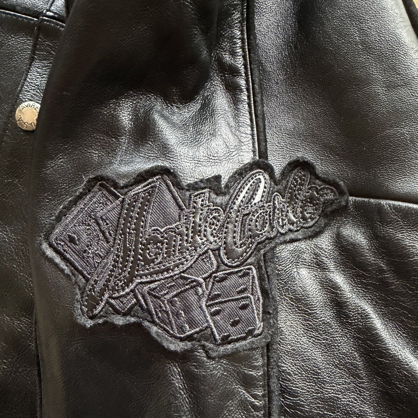 Avirex 'Royal Flush' Leather Varsity Jacket - L