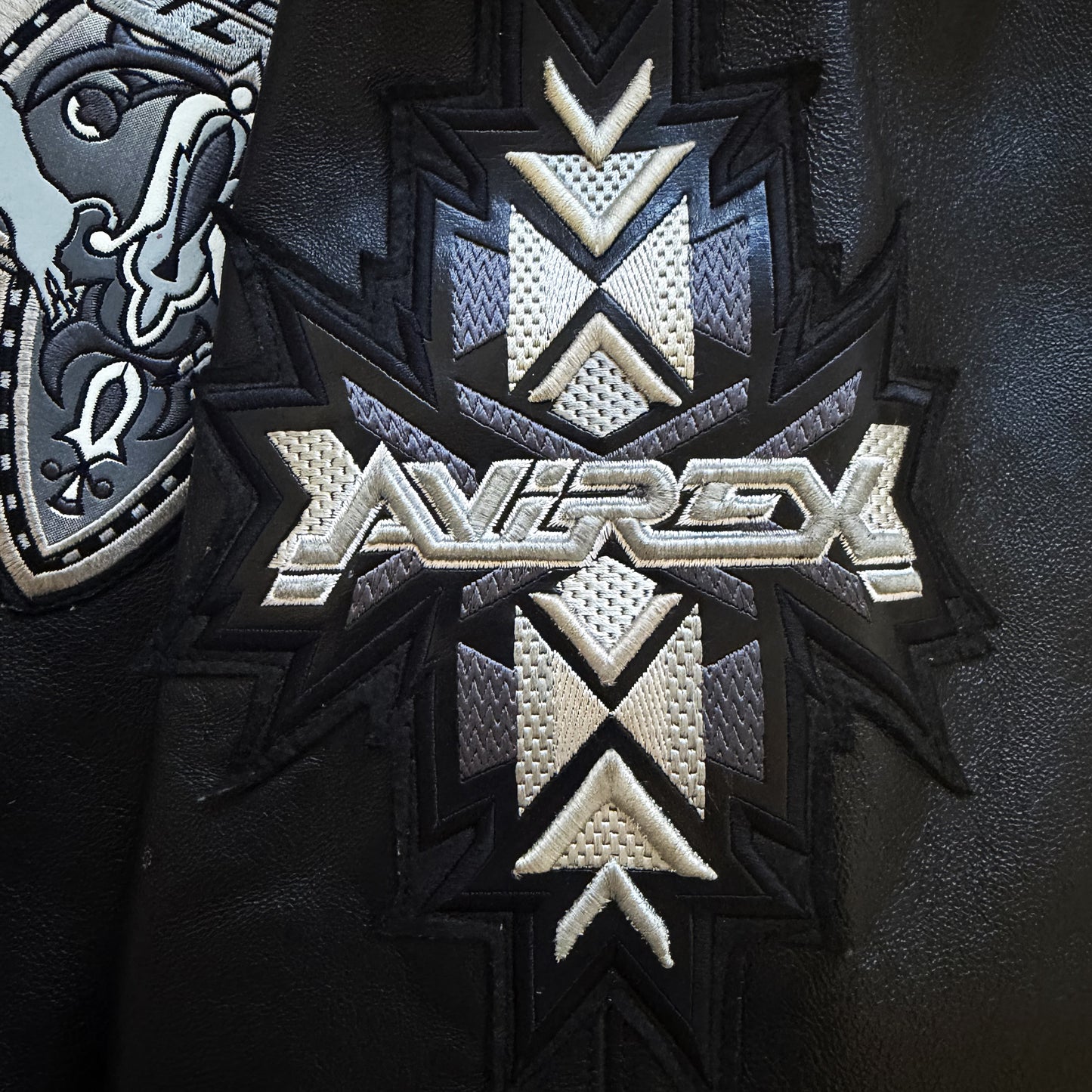 Avirex 'Gathering of The Tribes' Leather Varsity Jacket - XL