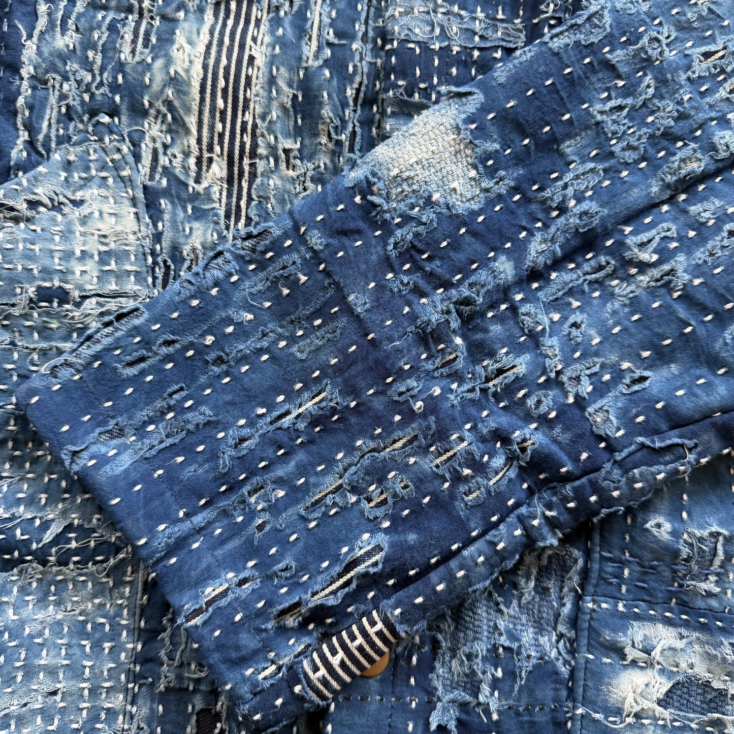 Japanese Boro Denim Work Chore Jacket - M