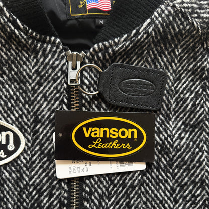 Vanson Leathers Tweed Wool Bomber Jacket - M