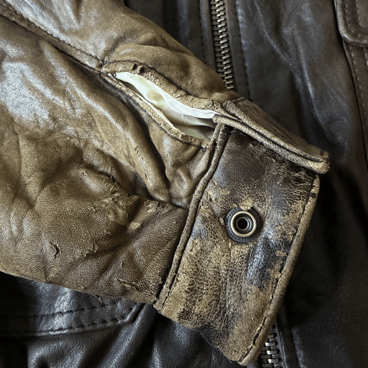 Avirex G-1 80's Leather Lambskin Flight Jacket Boa Collar - M