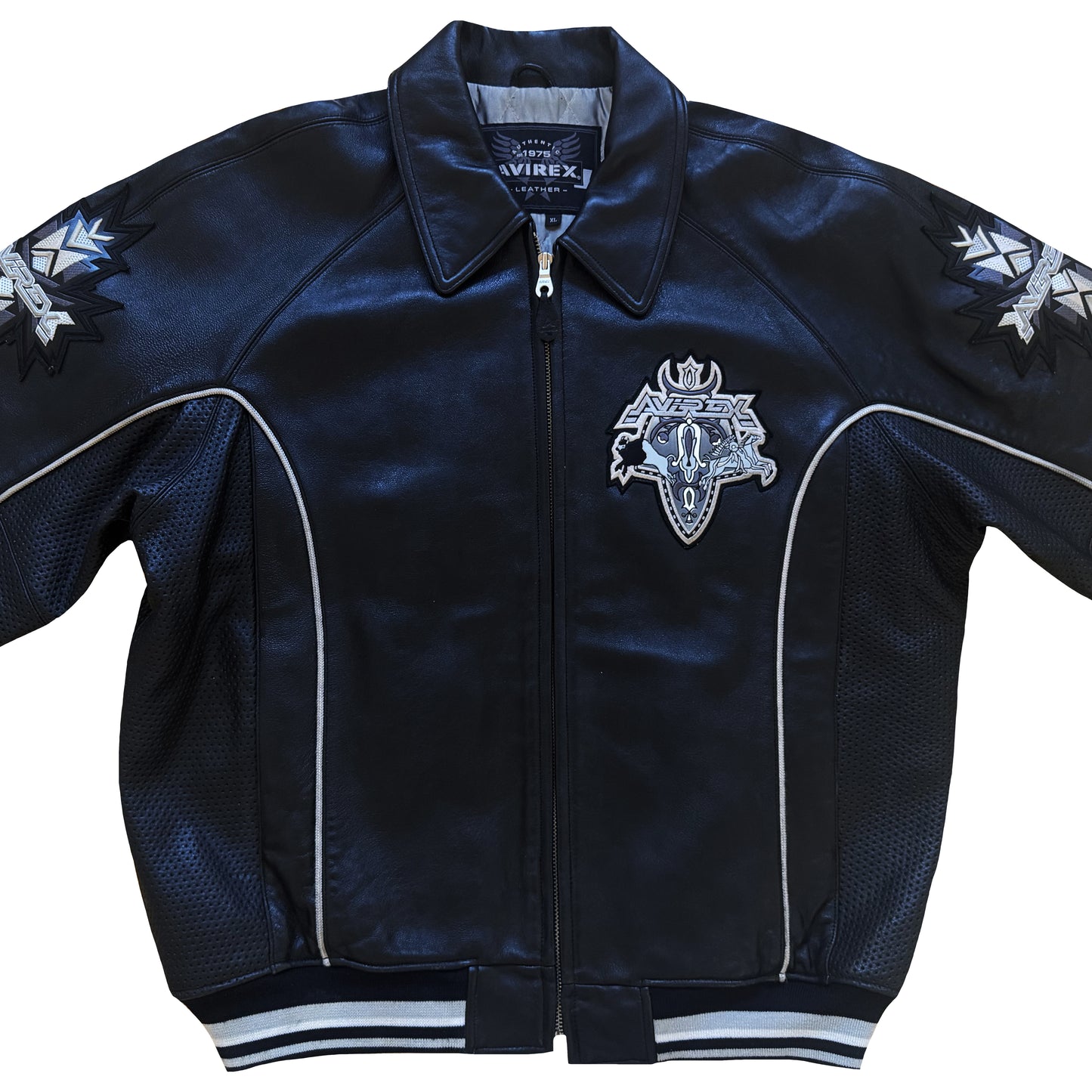 Avirex 'Gathering of The Tribes' Leather Varsity Jacket - XL