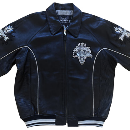 Avirex 'Gathering of The Tribes' Leather Varsity Jacket - XL