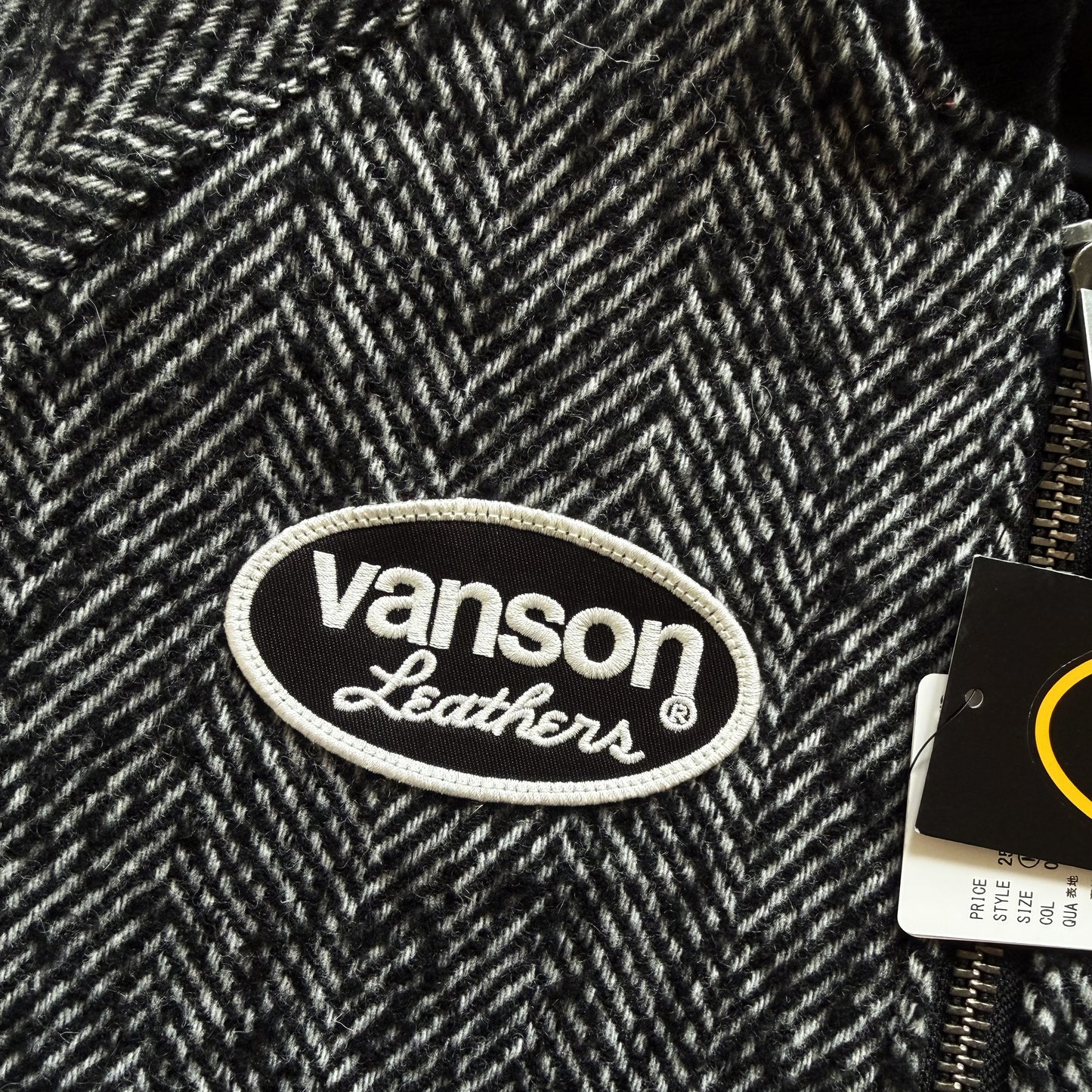 Vanson Leathers Tweed Wool Bomber Jacket - M