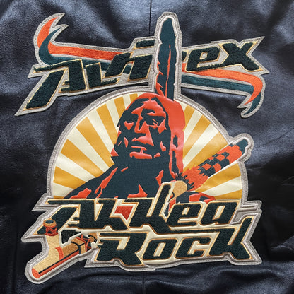 Avirex 'Oridian Warrior' Leather Varsity Jacket - M