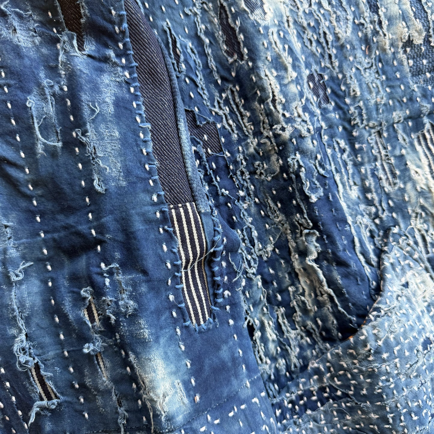 Japanese Boro Denim Work Chore Jacket - M