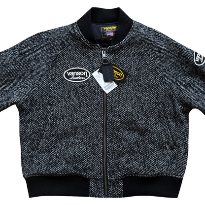 Vanson Leathers Tweed Wool Bomber Jacket - M