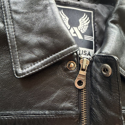 Avirex 'Royal Flush' Leather Varsity Jacket - L