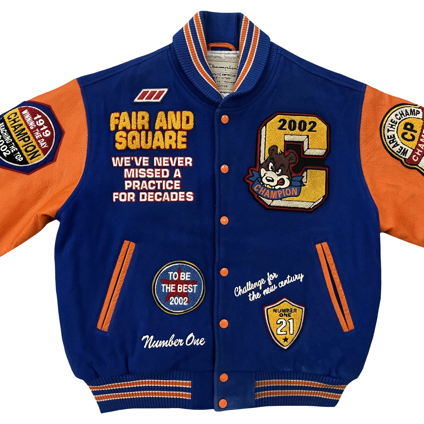 Champion 'Fair and Square Champion' Varsity Jacket - M