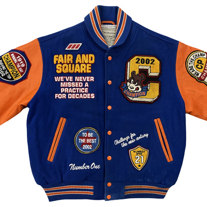 Champion 'Fair and Square Champion' Varsity Jacket - M
