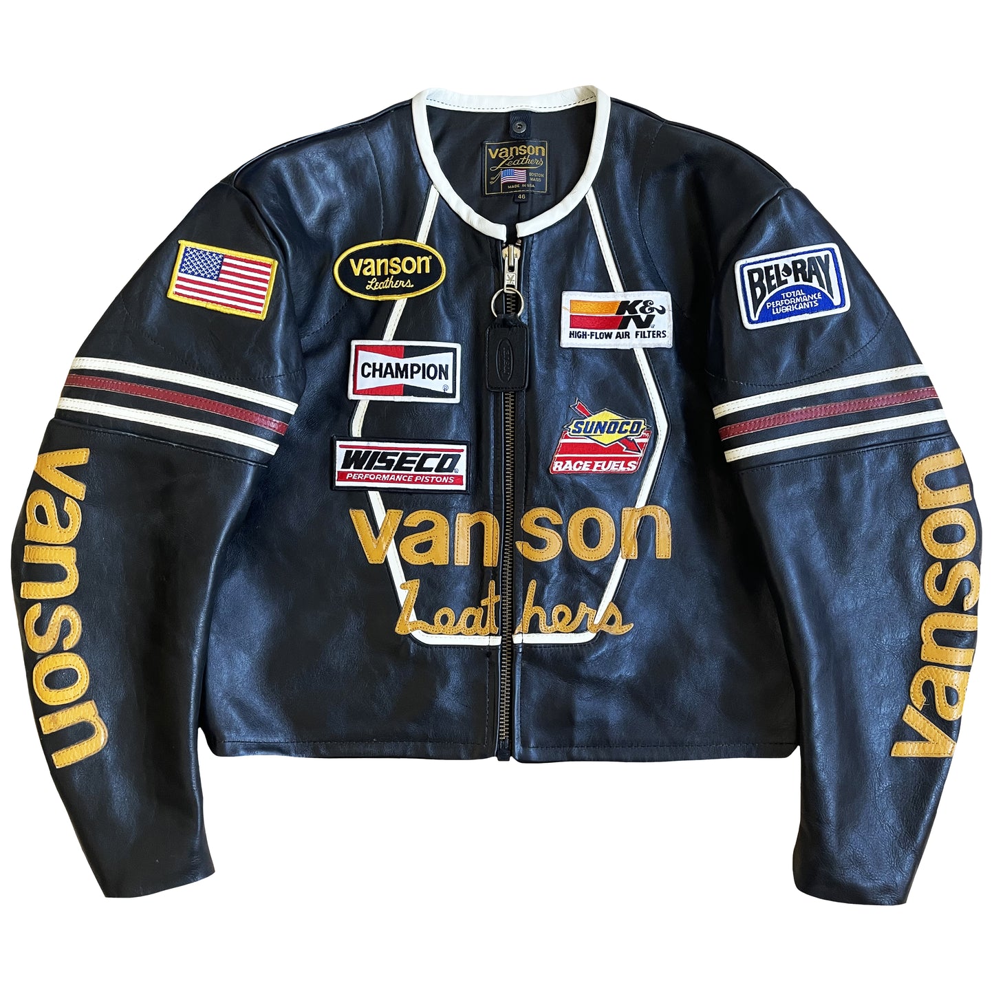 Vanson Leathers 'One Star' Motorcycle Racer Jacket - L