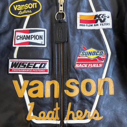 Vanson Leathers 'One Star' Motorcycle Racer Jacket - L