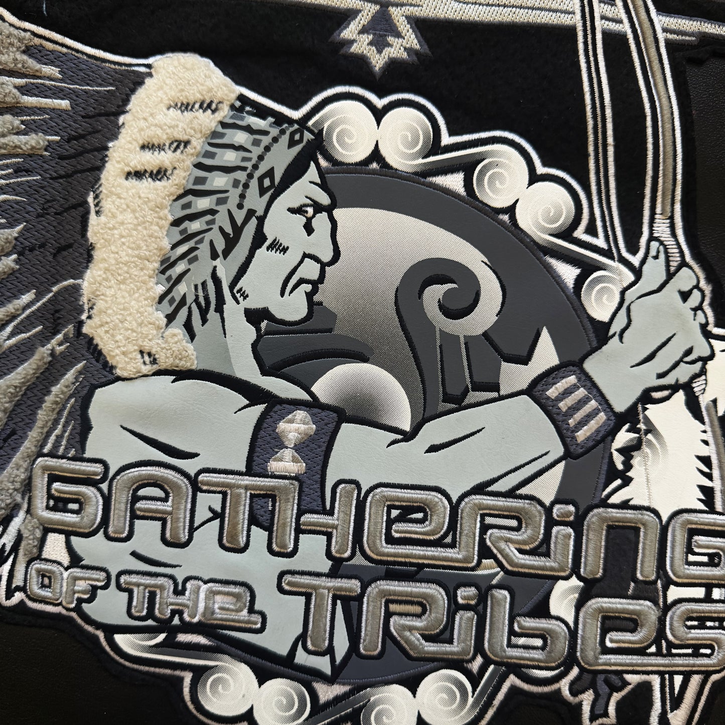 Avirex 'Gathering of The Tribes' Leather Varsity Jacket - XL