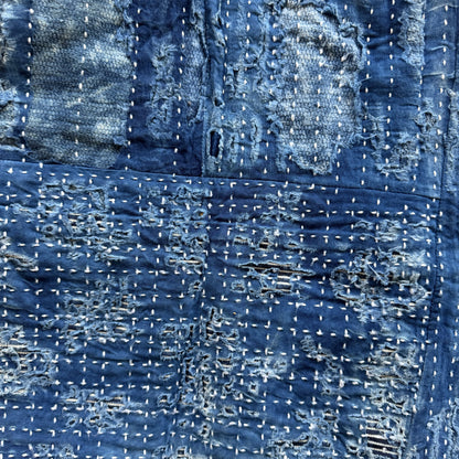 Japanese Boro Denim Work Chore Jacket - M