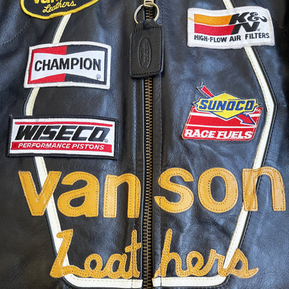 Vanson Leathers 'One Star' Motorcycle Racer Jacket - L