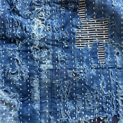 Japanese Boro Denim Work Chore Jacket - M