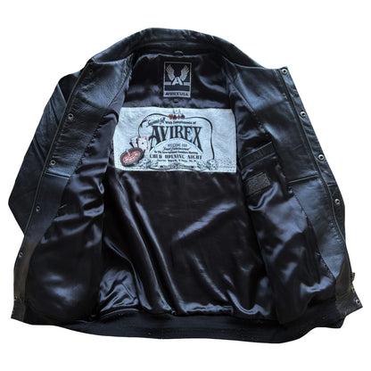 Avirex 'Royal Flush' Leather Varsity Jacket - L