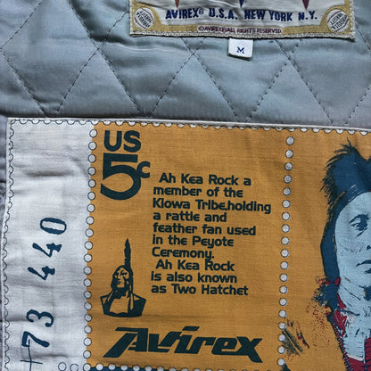 Avirex 'Oridian Warrior' Leather Varsity Jacket - M