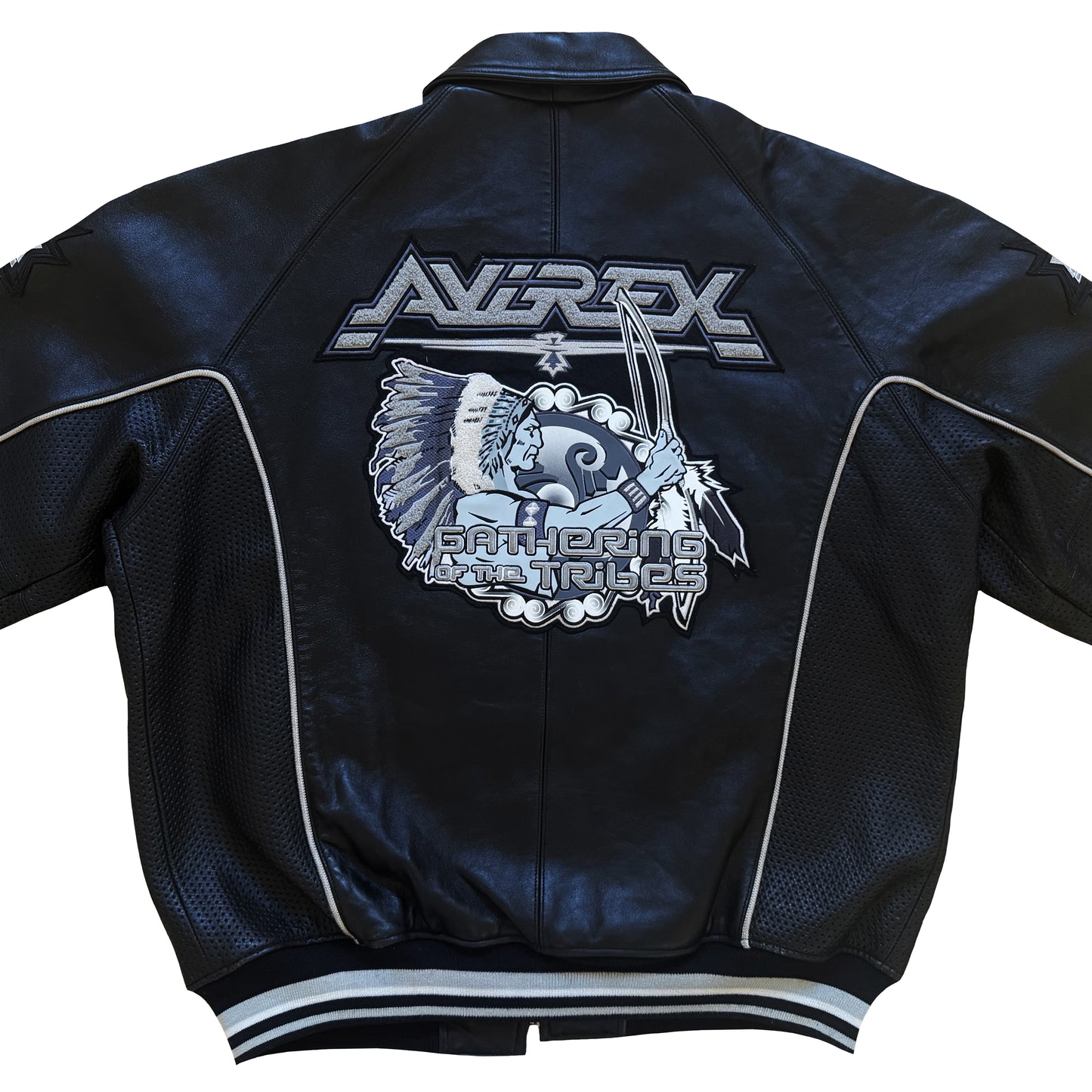 Avirex 'Gathering of The Tribes' Leather Varsity Jacket - XL