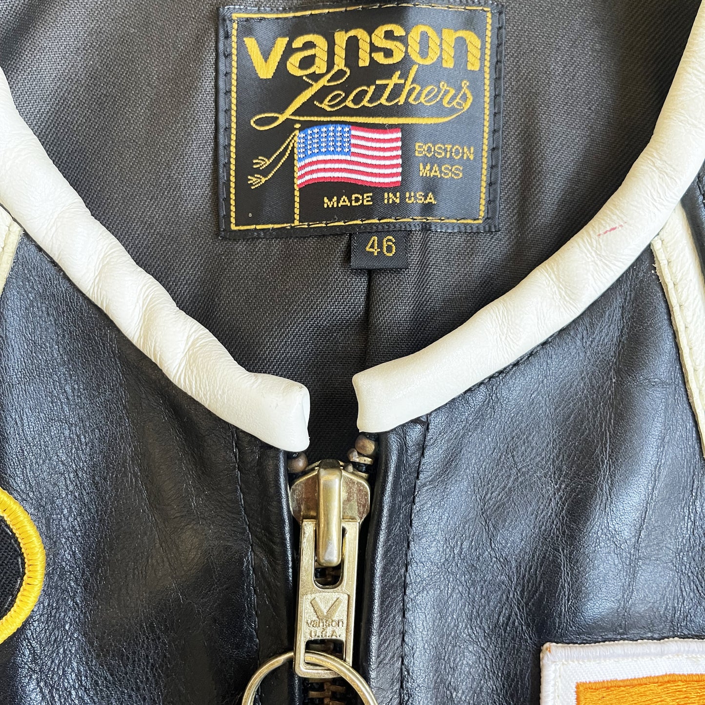 Vanson Leathers 'One Star' Motorcycle Racer Jacket - L