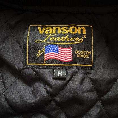 Vanson Leathers Tweed Wool Bomber Jacket - M