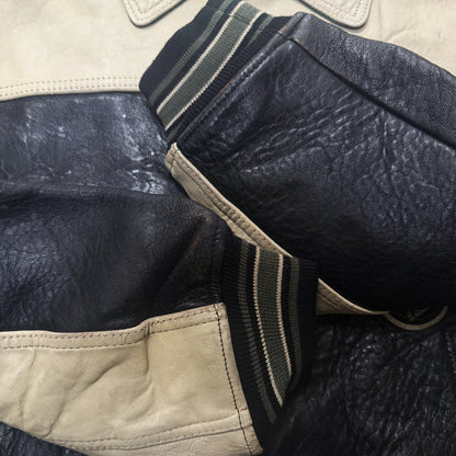 Avirex 'North West Wild Bears' Leather Varsity Jacket - S