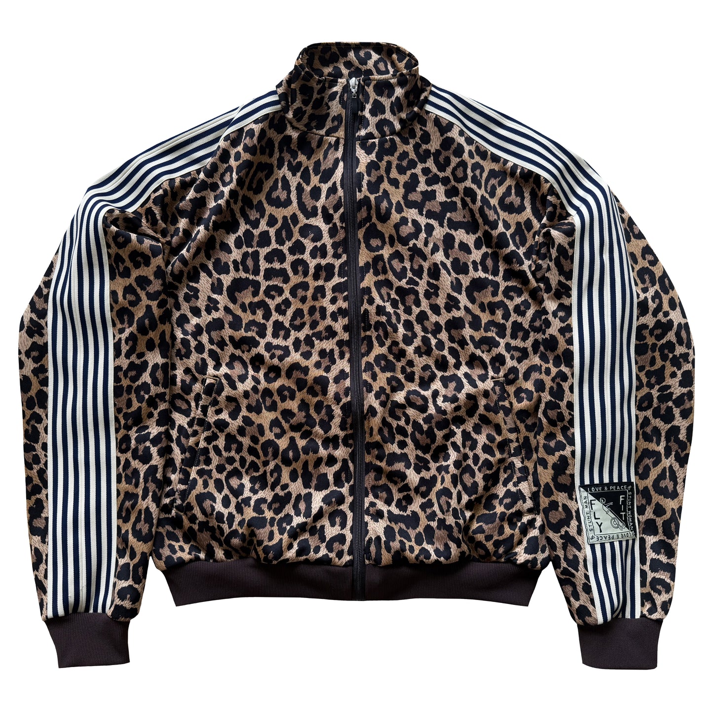 Kapital Smooth Jersey Stuntman & Woman Leopard Track Jacket - L