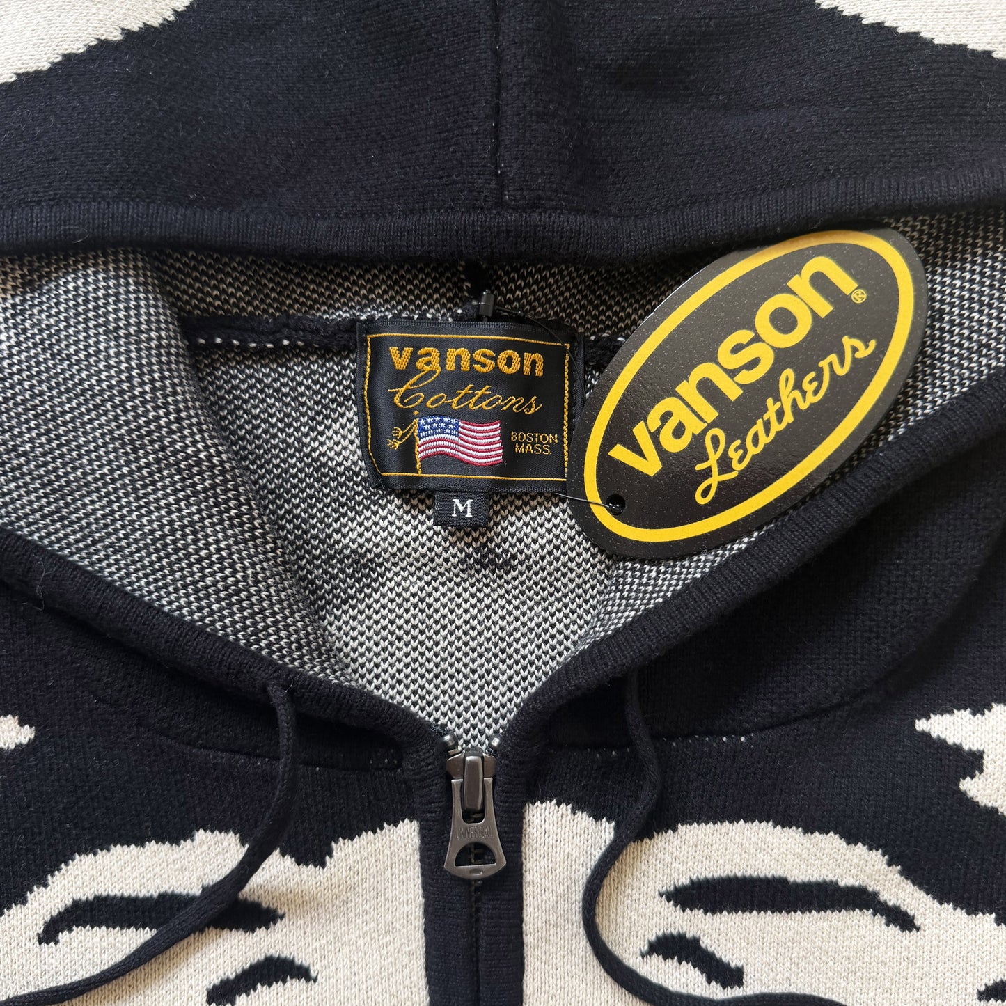 Vanson Leathers 14G Knitted Skeleton Hoodie - M