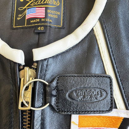Vanson Leathers 'One Star' Motorcycle Racer Jacket - L