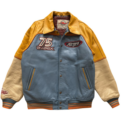 Avirex 'New York Long Island' Leather Varsity Jacket - L