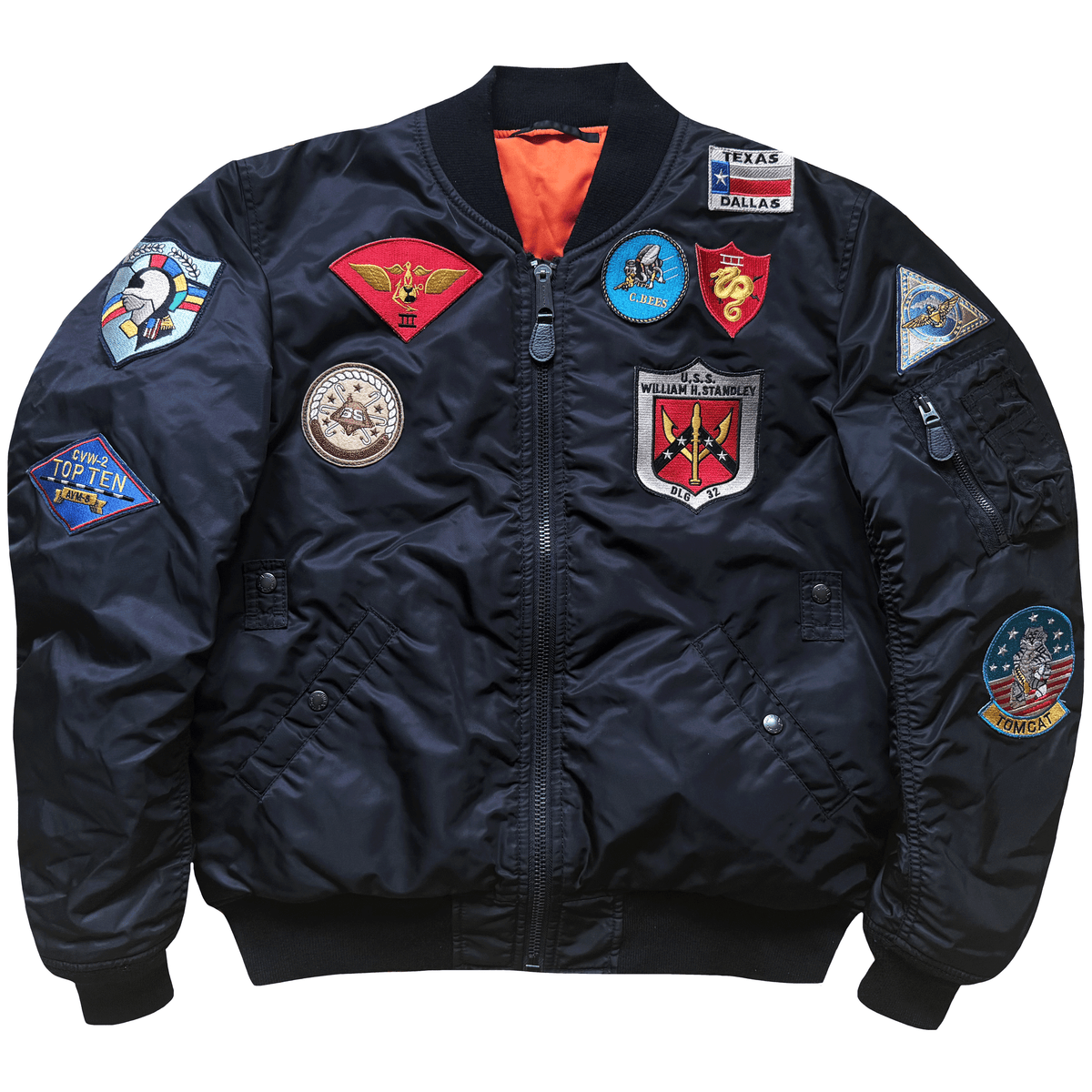 Avirex Top Gun MA1 Flight Bomber Jacket Far East Cruise Gavelston - XL