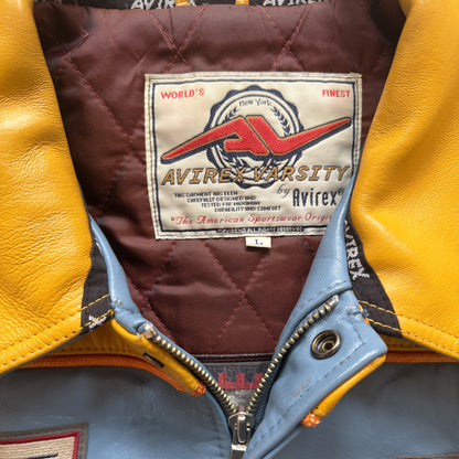 Avirex 'New York Long Island' Leather Varsity Jacket - L